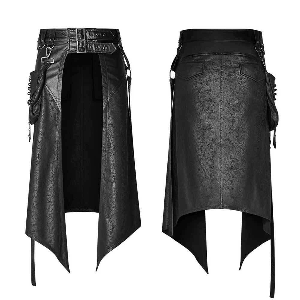 Punk Rave Men’s Dieselpunk Half Kilt Skirt